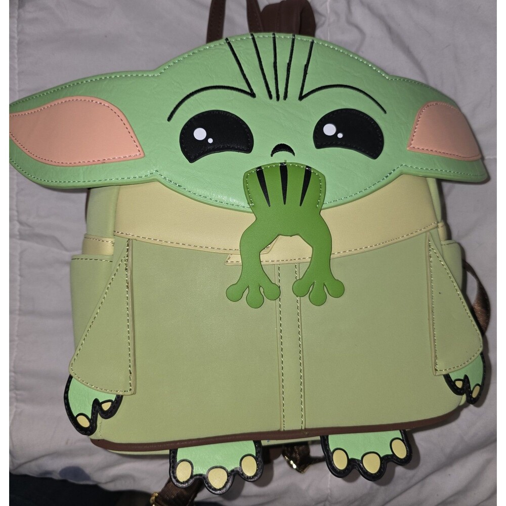 NWOT loungefly Disney star wars the child grogu baby Yoda mini backpack w/ frog!